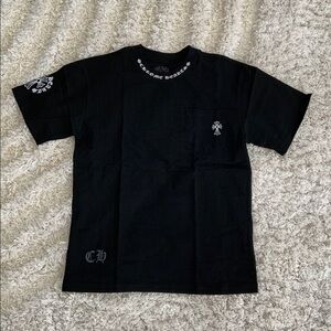 Chrome Hearts Neck Logo Black T-Shirt for Men size Medium
